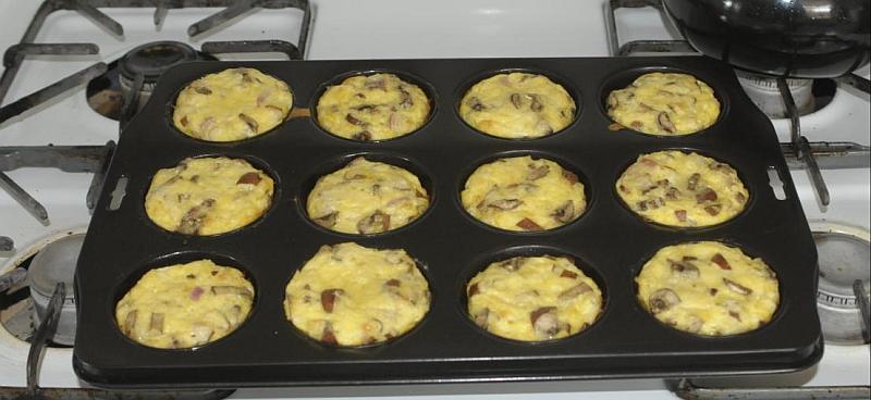 the frittatas leave the oven